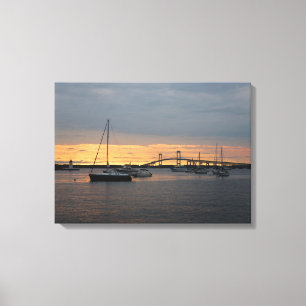 Por do sol em Newport, RI - canvas
