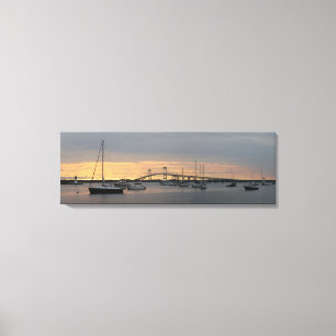 Por do sol em Newport, RI - canvas panorâmicos
