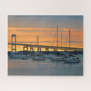 Por do sol em Newport, RI - quebra-cabeça