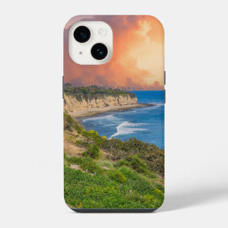 Pôr do sol em ponta em Malibu