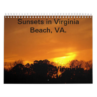 Pôr do sol em Virginia Beach, calendário do VA