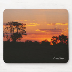 Por do sol Mousepad da acácia