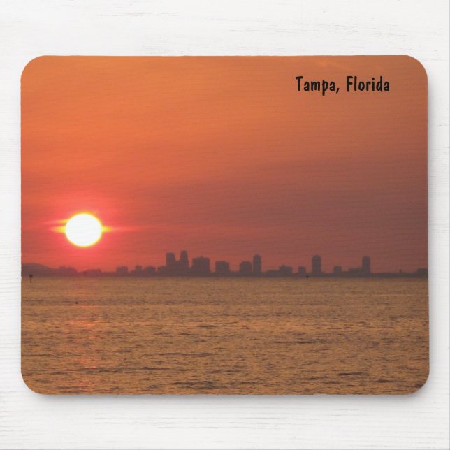 Por do sol Mousepad de Tampa, Florida (Frente)