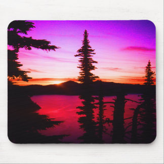 Por do sol Mousepad do lago crater