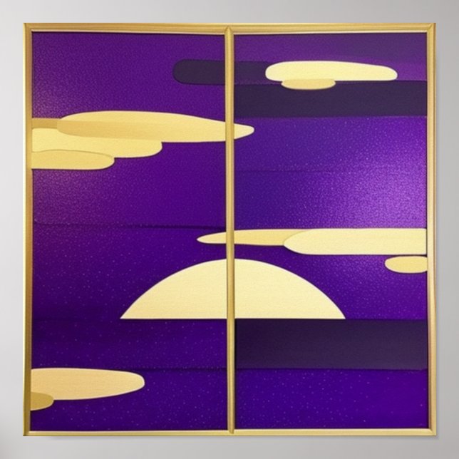 Pôr do sol na Poster púrpura (Frente)