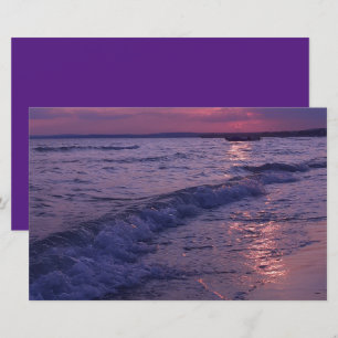 Pôr do sol na praia oceano mar céu nublado papel d