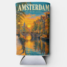 Pôr do sol no canal de Amsterdã Holanda Viagem Vin