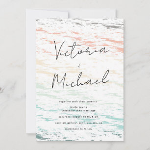 pôr do sol no convite de casamento para o destino