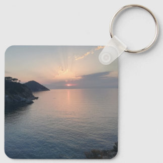 Pôr do sol no mar - porta-chaves fotográfico