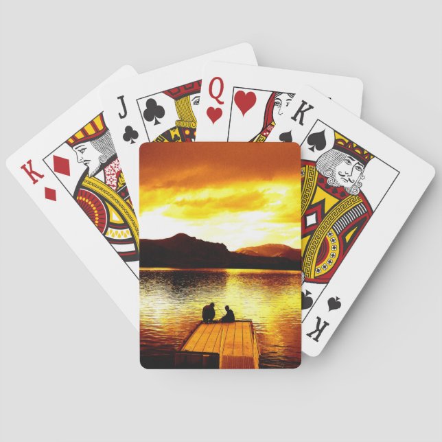 Pôr do Sol no Pier - Baralho de Cartas (Verso)