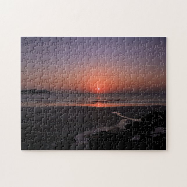 Por do sol no quebra-cabeça de serra de vaivém de (Horizontal)