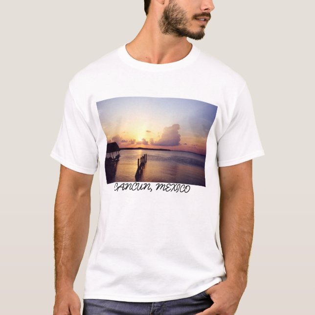 Por do sol no t-shirt de Cancun (Frente)
