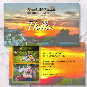 Pôr do Sol no Terraço Olá 2295 Cartão de Visita