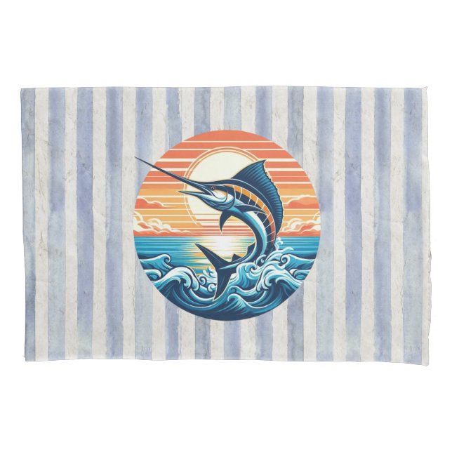 Pôr do sol personalizado de marlin costeiro/náutic (Frente)