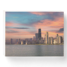 Pôr do sol profundo sobre Chicago