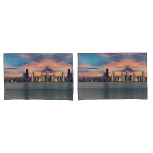 Pôr do sol profundo sobre Chicago