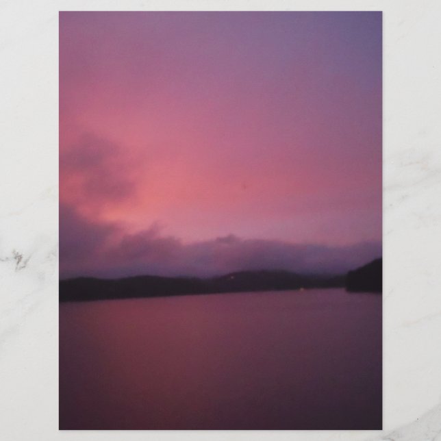 pôr do sol roxo no lago de Arrohead (Frente)