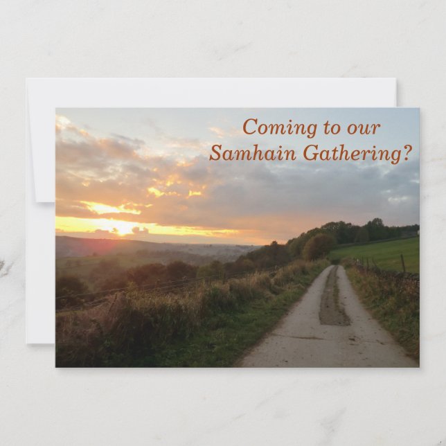 Por do sol Samhain que recolhe o convite (Frente)