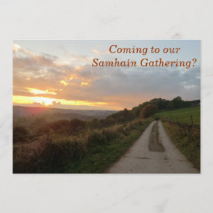 Por do sol Samhain que recolhe o convite