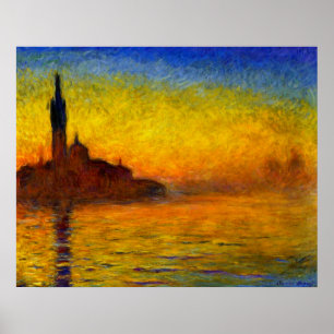 Por do sol sobre Veneza pelo impressão de Claude