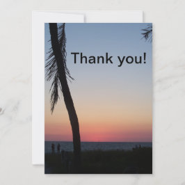 pôr do sol tropical em Cartões de agradecimentos d