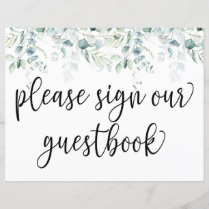 Por Favor, Assine Nosso Guestbook - Casamento Euca