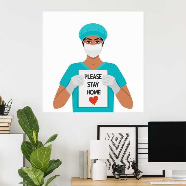 Por favor, fique em casa Poster (Criador carregado)