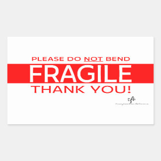 Por Favor NÃO Dobre e Obrigado 2 Adesivos Retangul