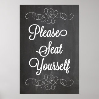 Por favor, sente-se no Poster de quadro chalkboard