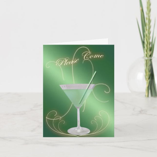 Por favor, venha Convite de festas coquetel (Frente)