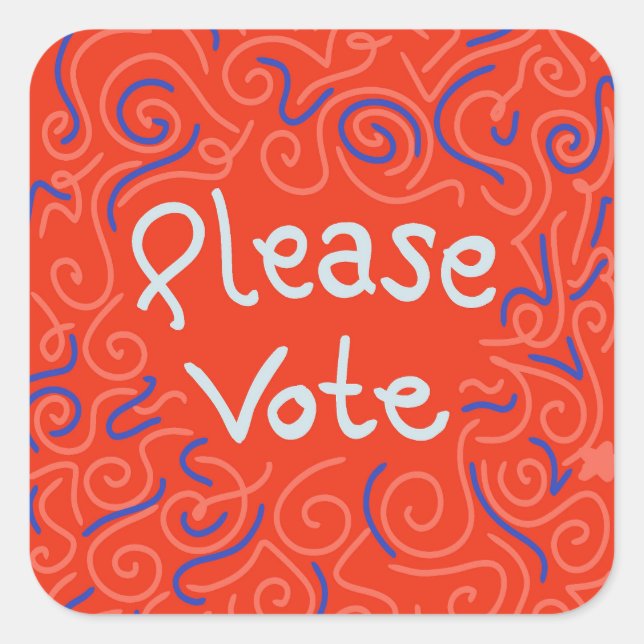Por favor, vote em adesivos (Frente)