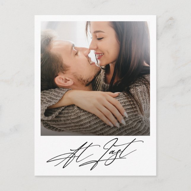 Por Fim Anúncio de Noivado com Foto Moderno  (Frente)