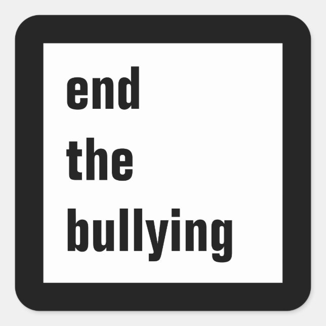 Pôr fim aos adesivos Quadrados de Bullying (Frente)