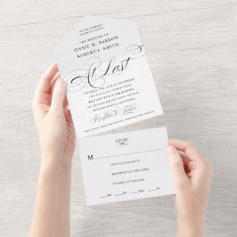Por Fim Casamento de Caligrafia Preta e Branca