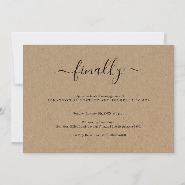 Por fim, convite à Festa de noivado (Frente)