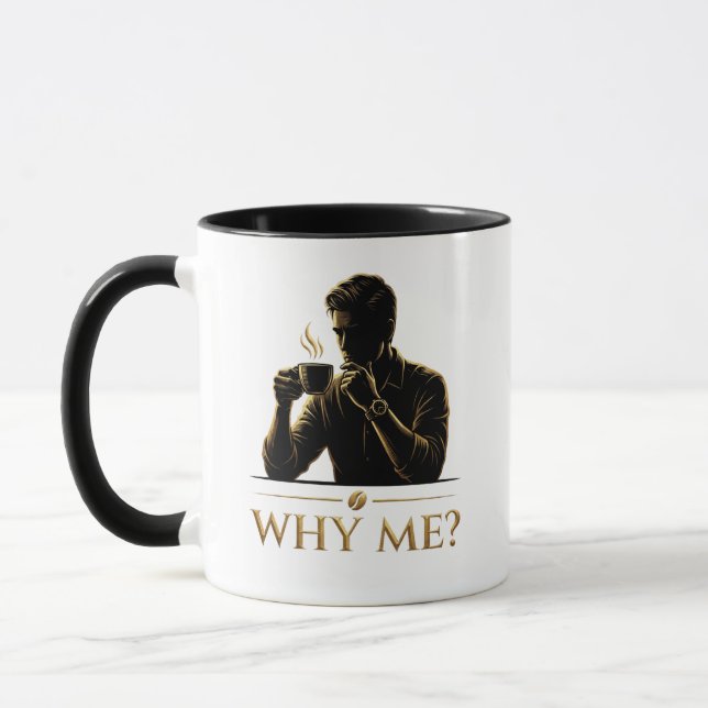 Por Que Eu? Caneca de Café com Estética Minimalist (Esquerda)