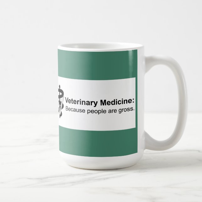 Por que medicina veterinária? 15 onças. Caneca (Direita)