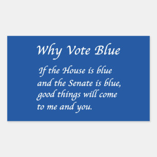 Por que votar azul no adesivo retangular 2022