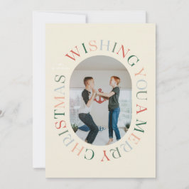 Por todo o feliz Cartão com fotos de Natal colorid