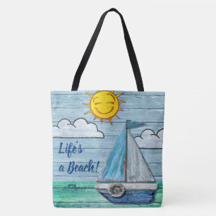 Por todo o impressão Grande Tote Bag Dritwood Beac