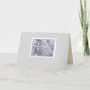 Por trás do cartão de saudação dobrado da estação 