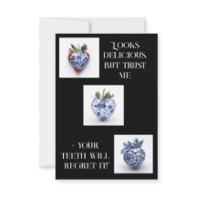 Porcelain Strawberry Flat Cartões de agradecimento