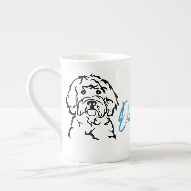 Porcelana Alegria do Doodle de China de osso! Caneca (Esquerda)