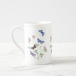Porcelana Borboletas da caneca de China de osso de Grâ