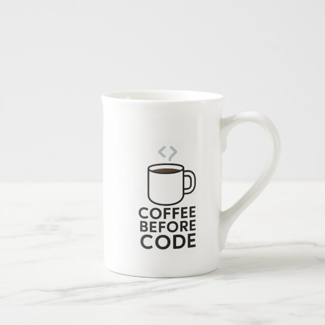 Porcelana Café Antes do Código — Caneca Mínima com Vapor de  (Direita)