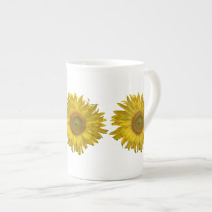 Porcelana Caneca amarela de China de osso do girassol