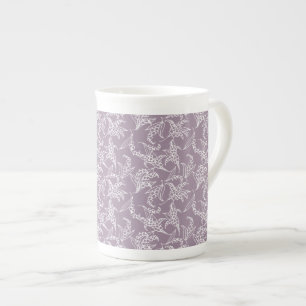 Porcelana Caneca bonito de China de osso: Lírios do vale,