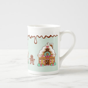 Porcelana Caneca Casa de Biscoito de Gengibre