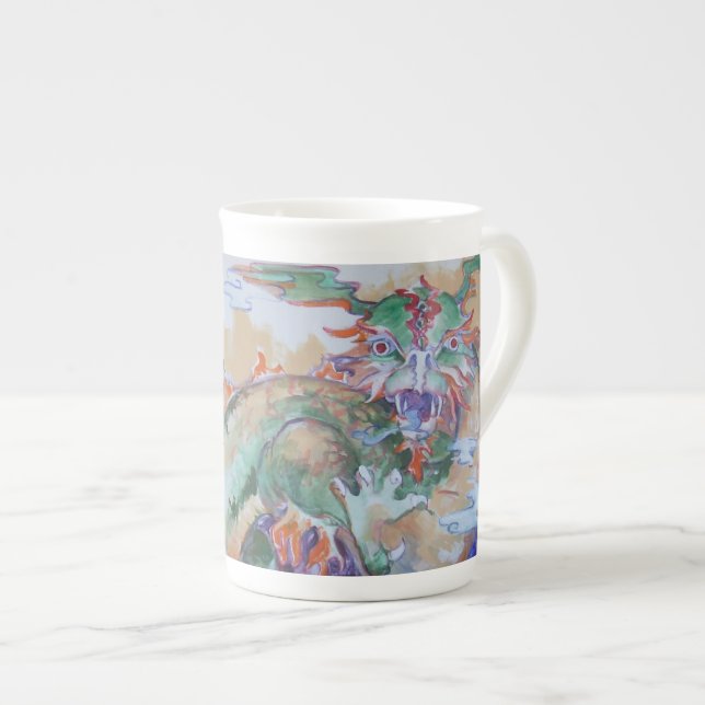 Porcelana Caneca chinesa de China de osso do dragão (Frente Esquerda)