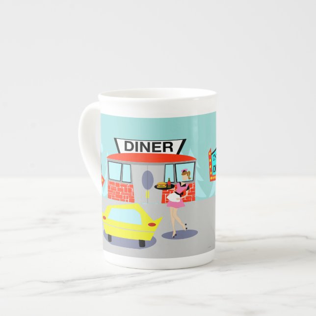 Porcelana Caneca Chinesa Diner Bone, de 1950 (Frente Esquerda)